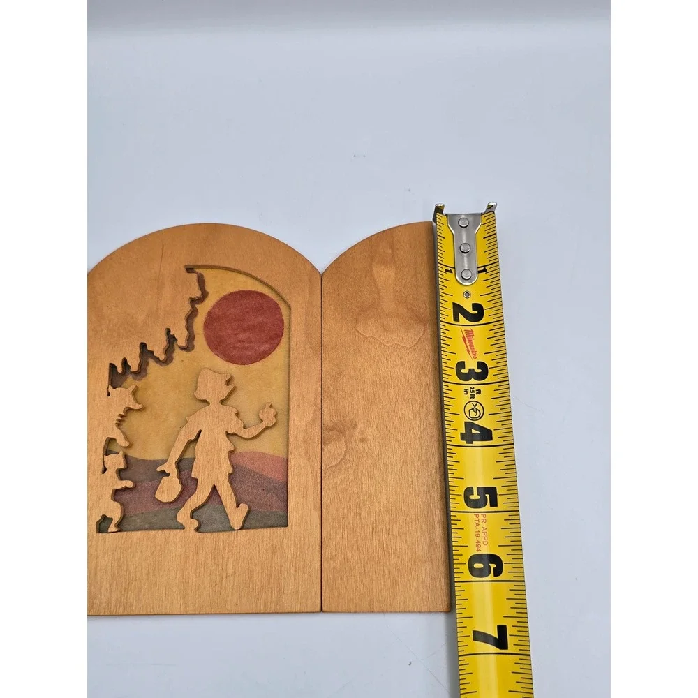 Handcrafted Wood storybook Silhouette Lantern‎ Screen Triptych tissue paper art